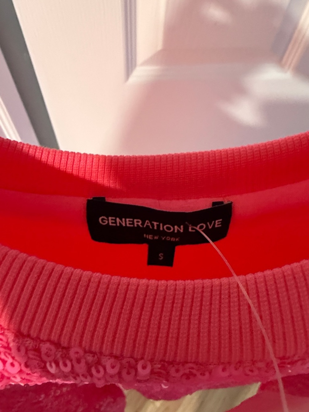 Generation Love Hot Pink Sequin Crop Tee - Picture 2 of 4